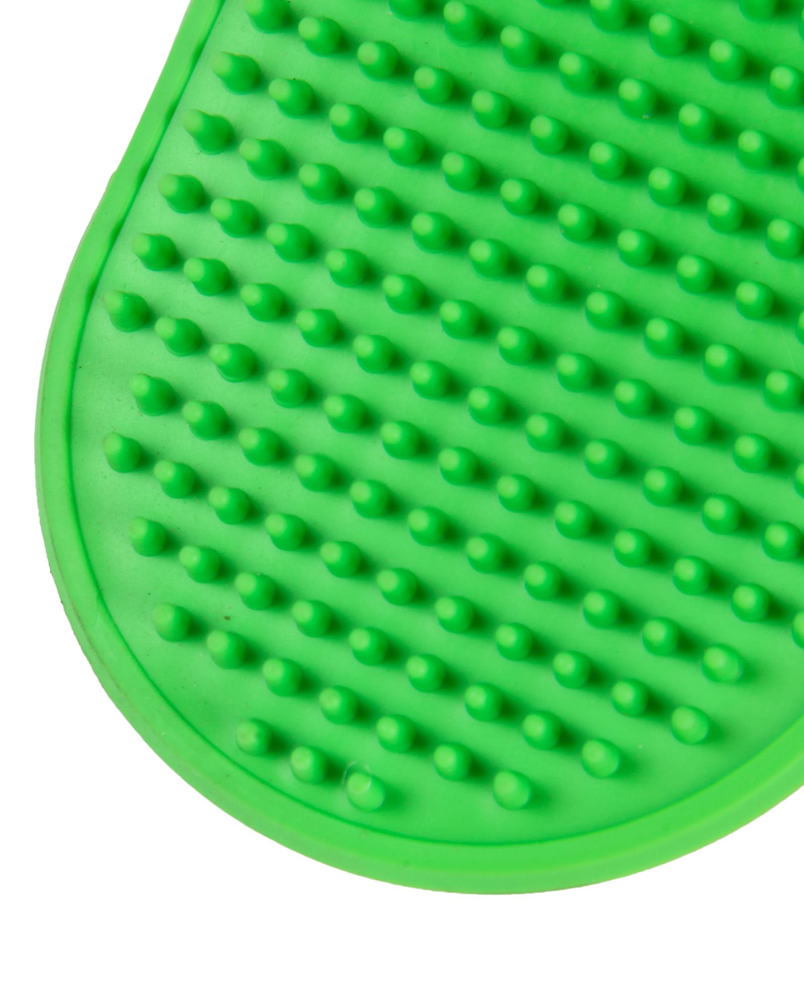 Щётка-массажёр Barbaks из термопластичной резины для ухода за питомцем зеленая 15*11.5см - фото 4