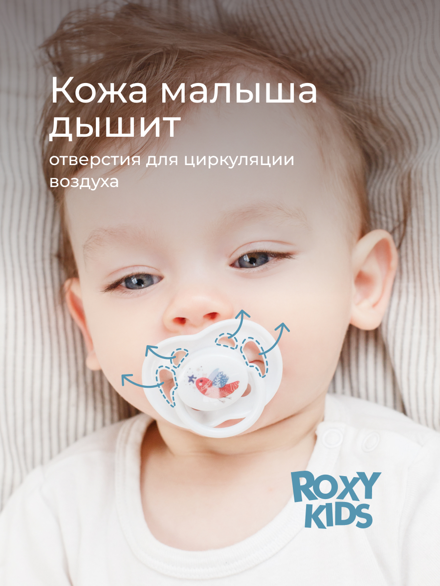Пустышка ROXY-KIDS силикон от 0 мес. 2 шт. - фото 5
