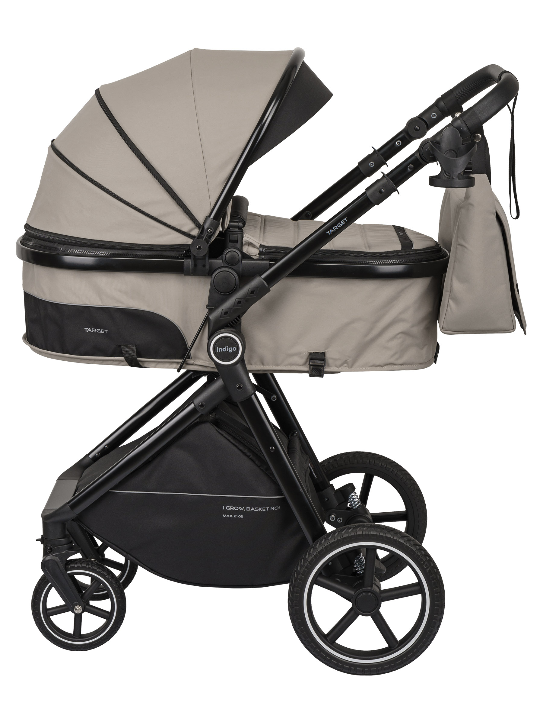 Коляска трансформер Indigo TARGET 3в1 бежевый - фото 21