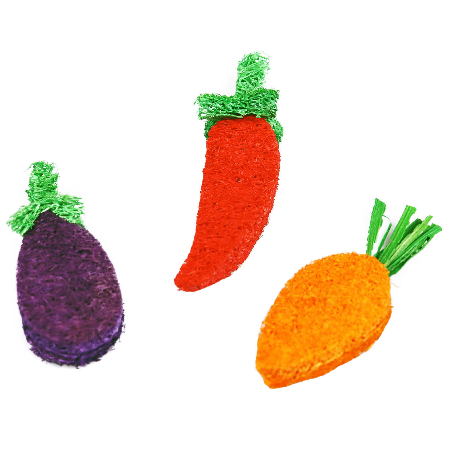 Игрушка для грызунов Bambini Pets Набор овощей из люфы 6шт - фото 2
