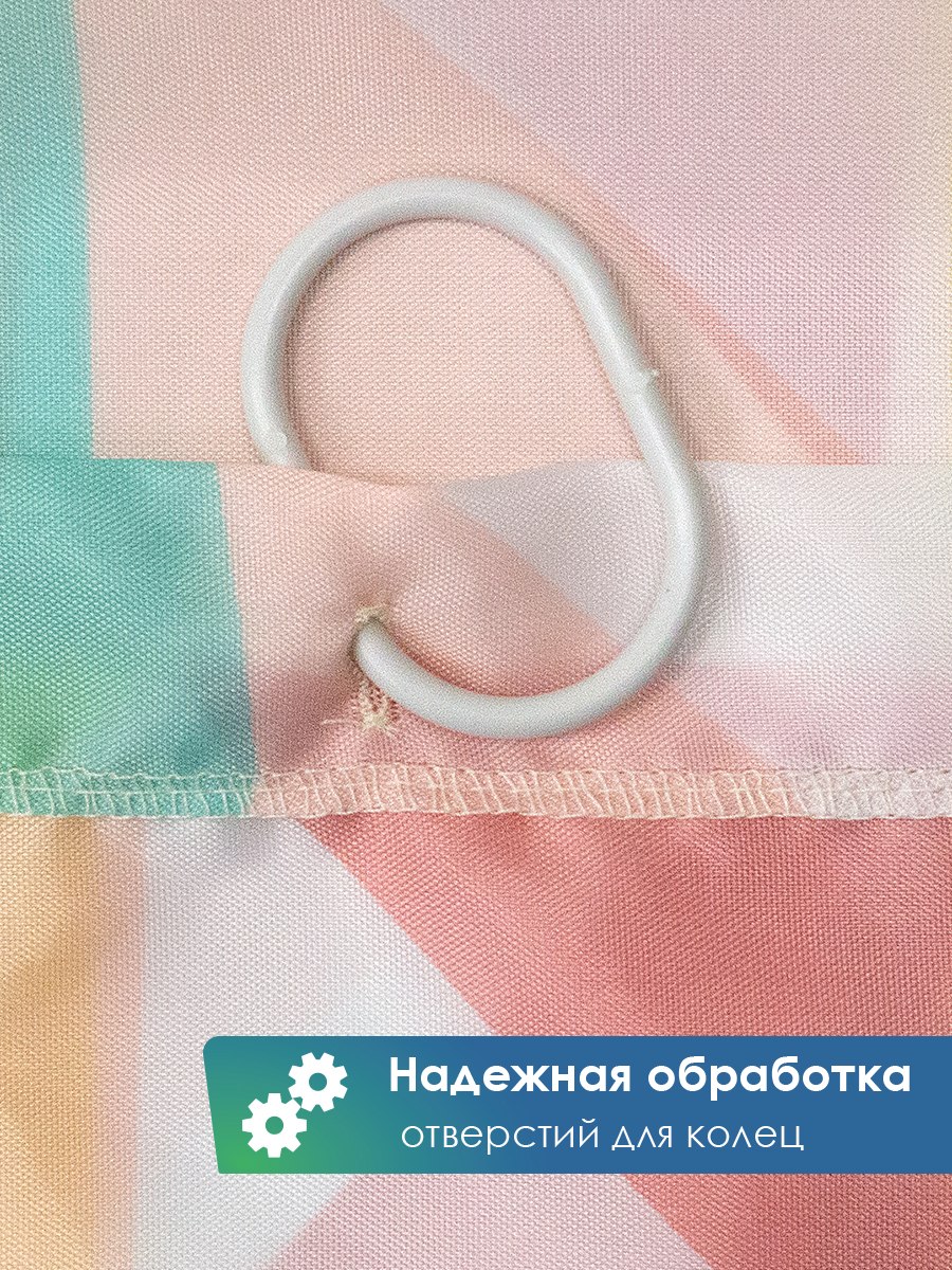 Штора для ванной комнаты и душа VILINA текстильная водоотталкивающая 180х180 см полиэстер - фото 3