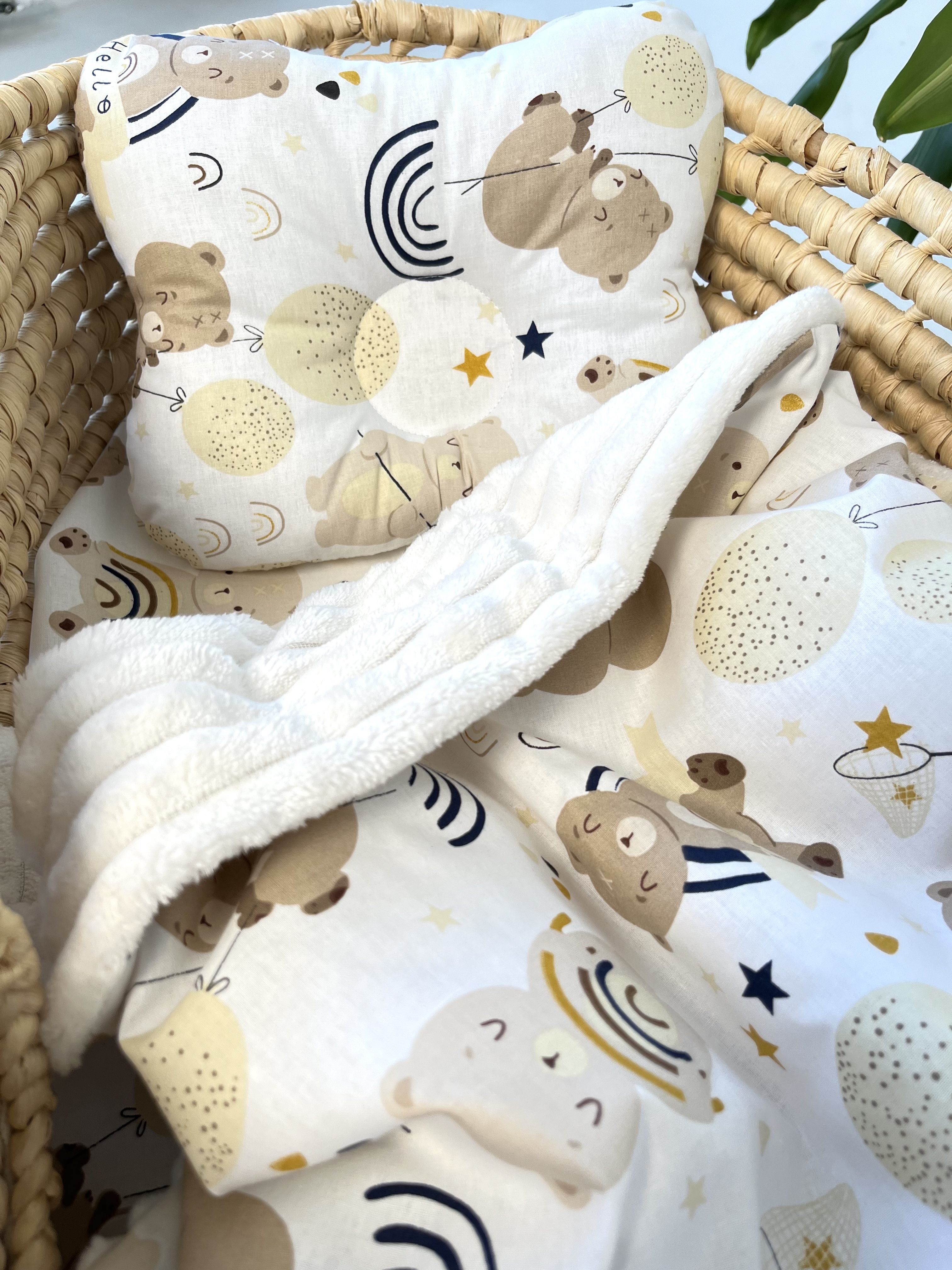Одеяло Bambini Love с подушкой и пеленкой мишки хлопок - фото 1