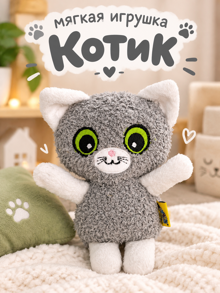 Мягкая игрушка Штучки к которым тянутся ручки кот - фото 1