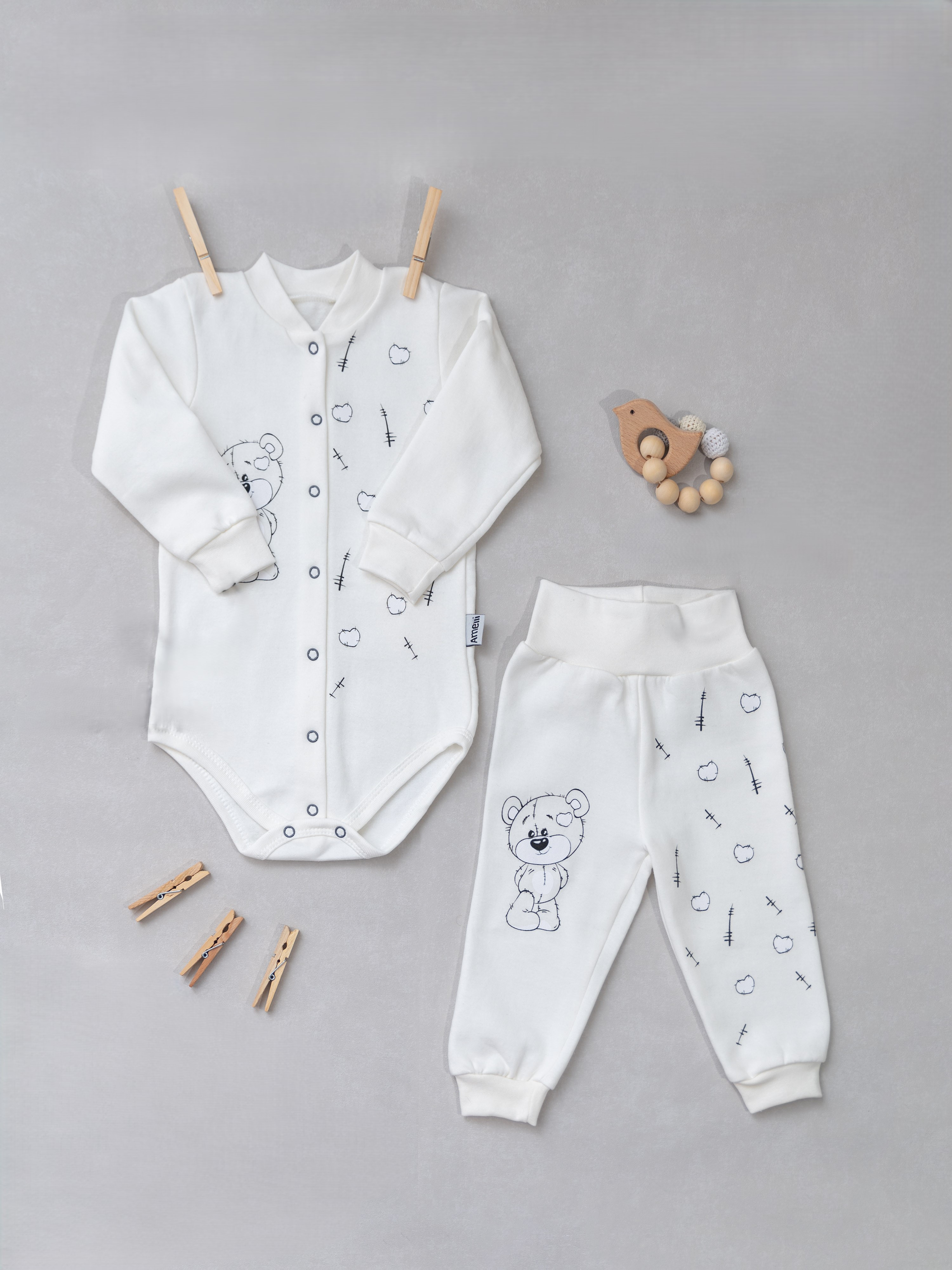 Боди и штанишки Amelli 290.040.0.293.055;210.002.0.293.055бел - фото 1