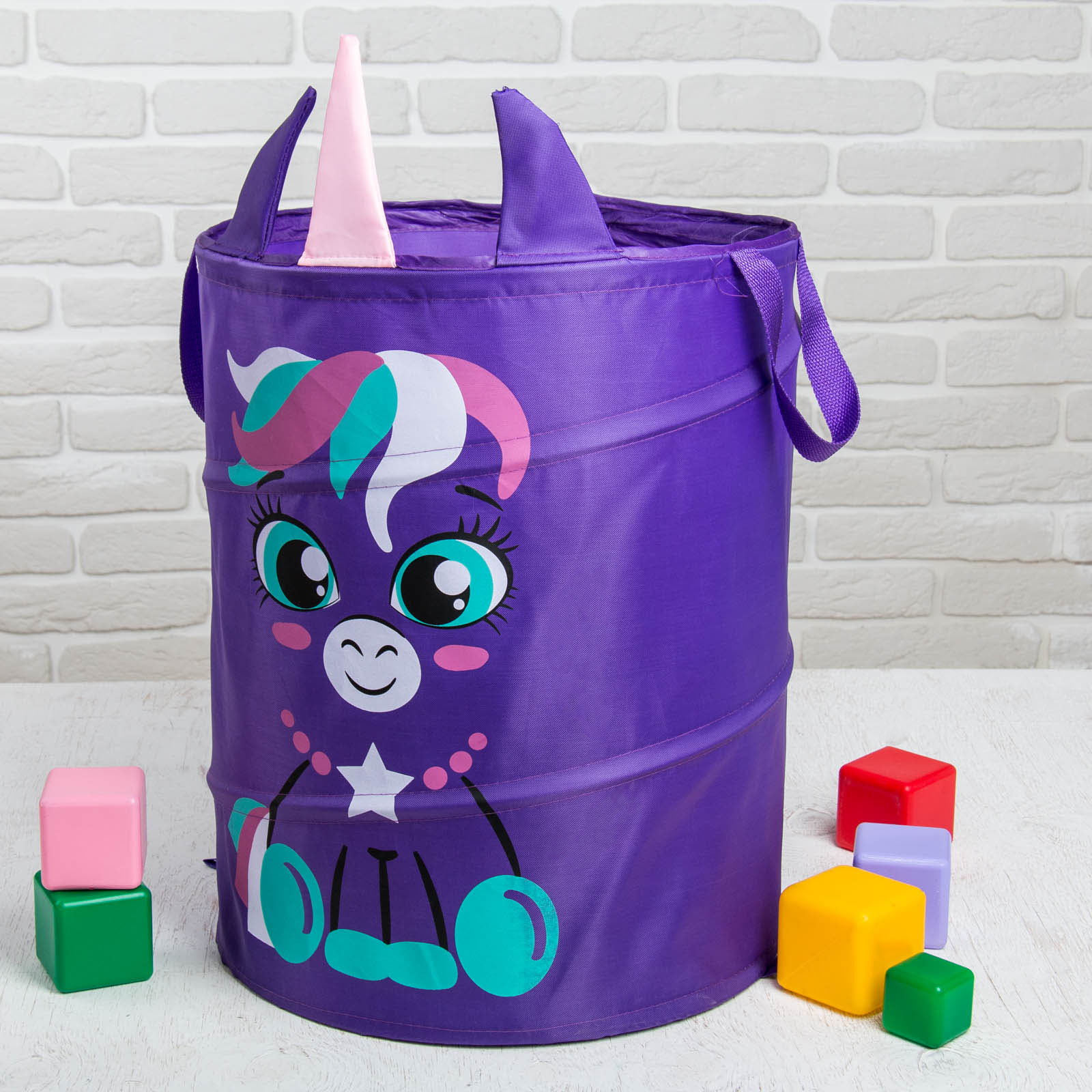 Корзина для игрушек Школа Талантов Единорог с ручками - фото 1