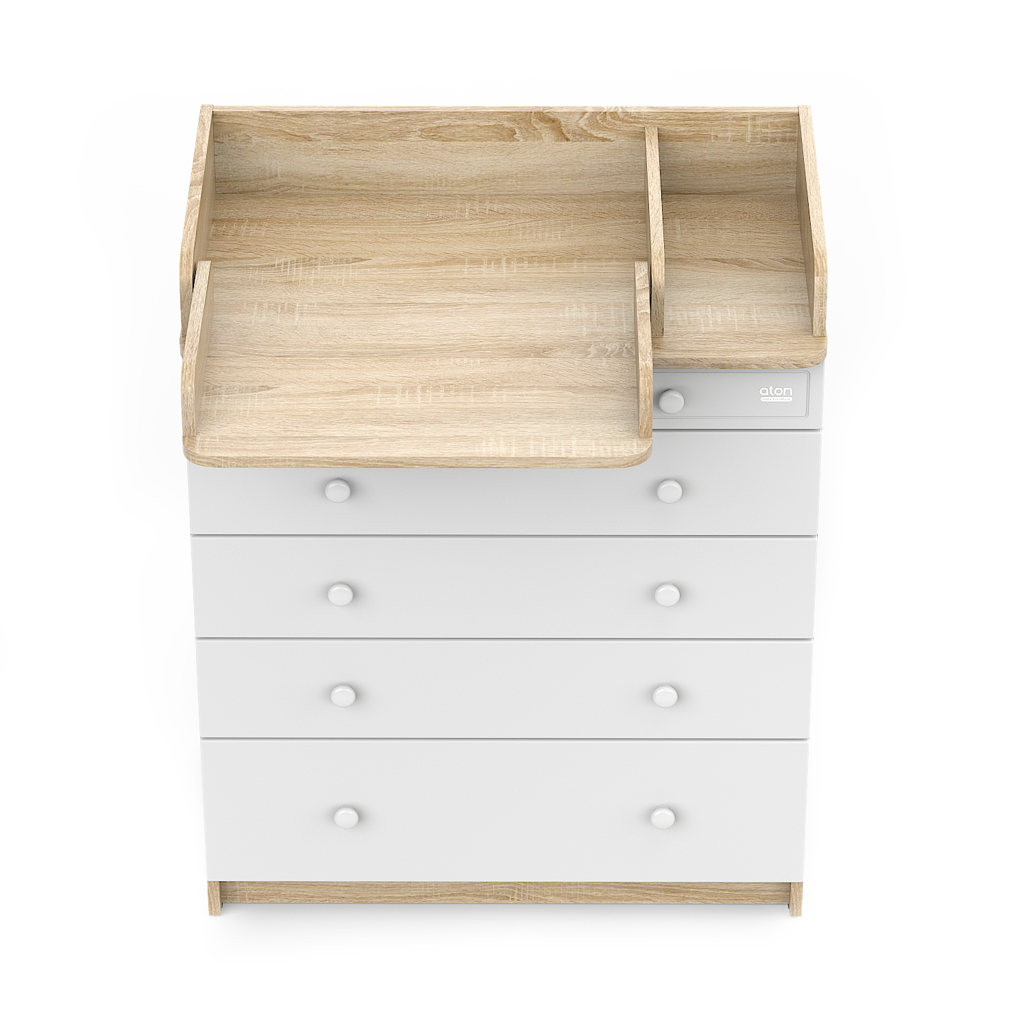 Комод пеленальный aton baby furniture Elio (дуб сонома, белый) - фото 1