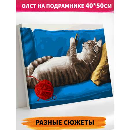 Картина по номерам Art on Canvas Будни кота в ассортименте