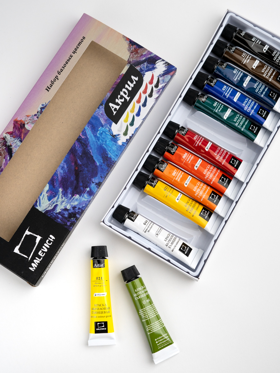 Краски акриловые Малевичъ 12 цв. - фото 19