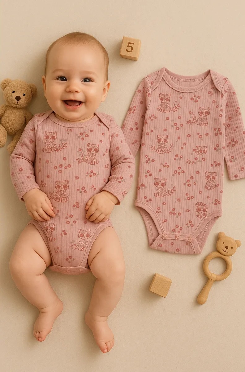 Боди Mark Formelle (Марк Формэль) 13018-1/цветочные еноты на п.розовом - фото 2