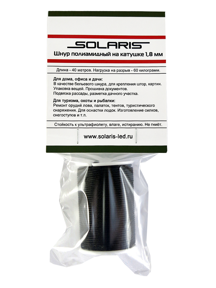 Шнур полиамидный Solaris на катушке 1,8 мм х 40 м - фото 2