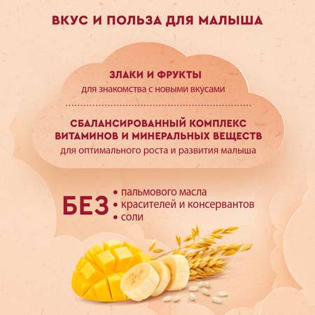 Каша Винни молочная 3 злака с манго и бананом 200 г с 6месяцев