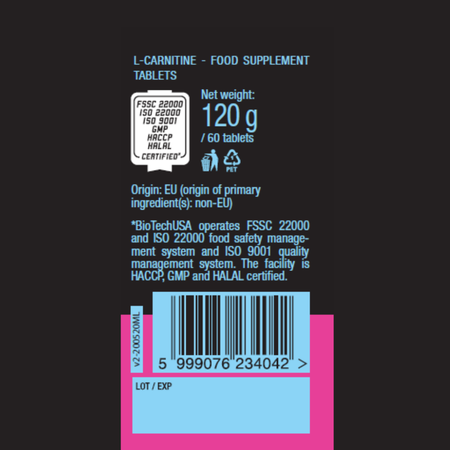 L-Карнитин BiotechUSA L-Carnitine 60 таблеток