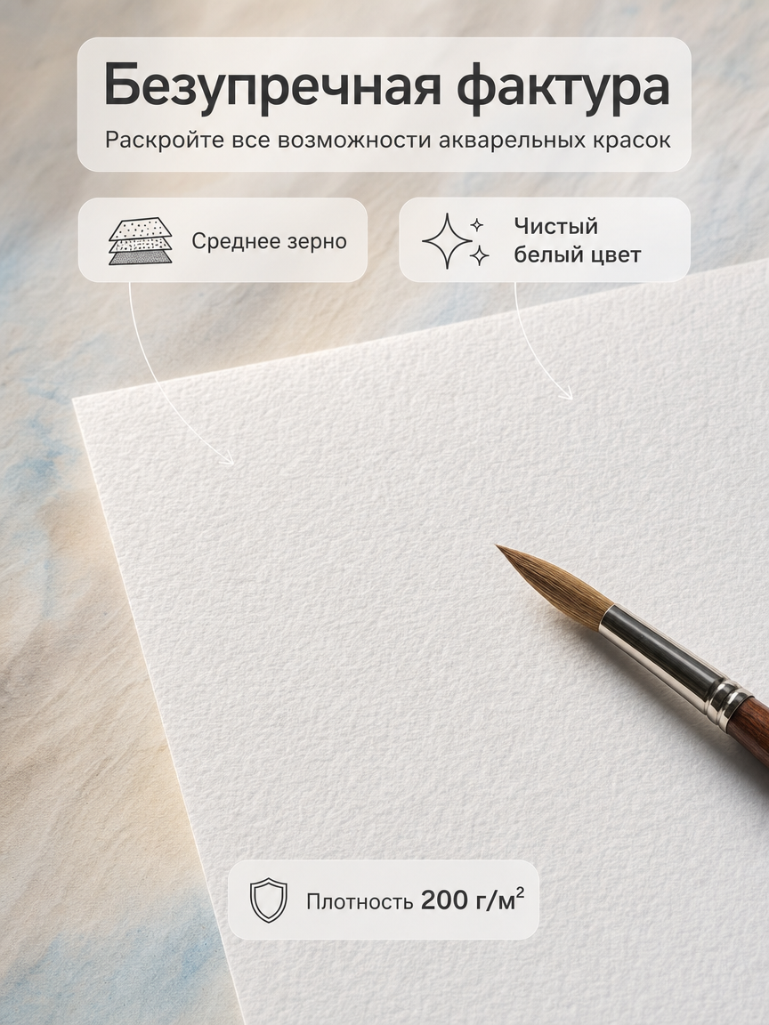 Художественная бумага SCHOOLFORMAT для акварели 10 лист. - фото 3