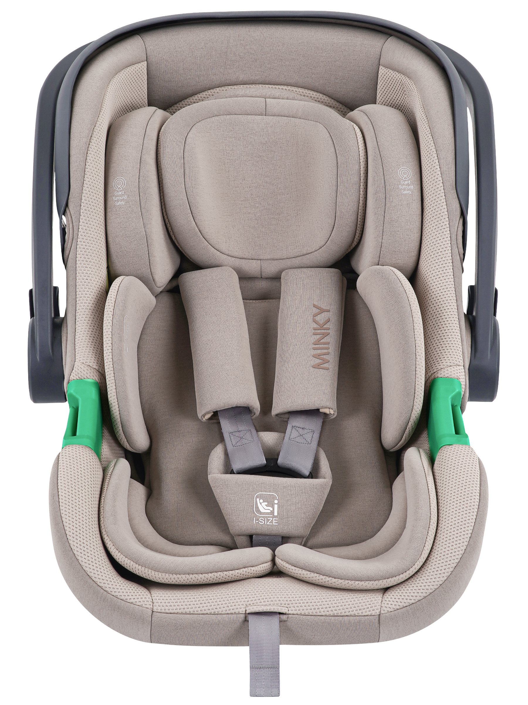 Автокресло Indigo Minky, с базой и опорной ногой 0 (0 -13 кг) бежевый - фото 30