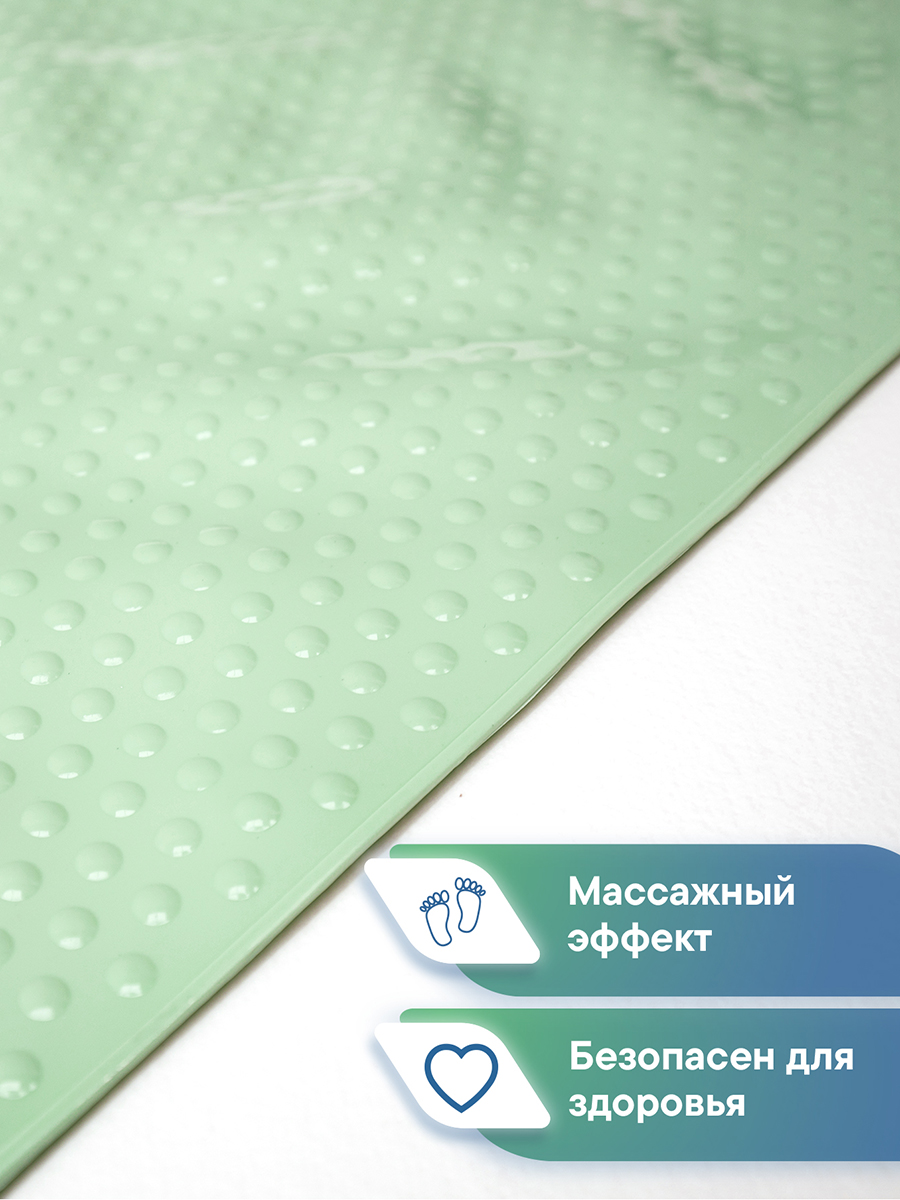 Коврик для ванной VILINA мятный 0.38 x 0.68 см 1 шт. - фото 4