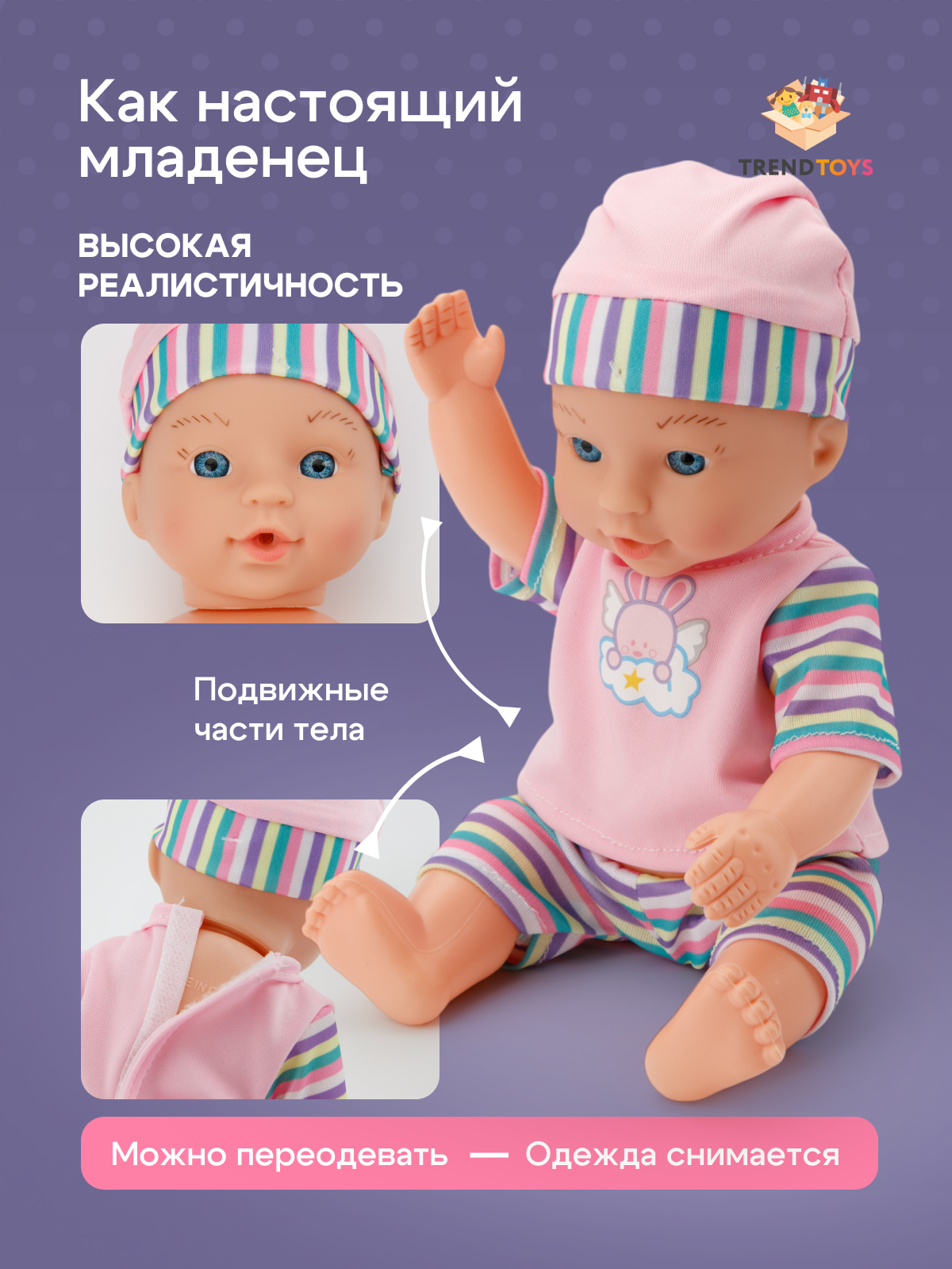 Кукла пупс TrendToys DNT099 - фото 7