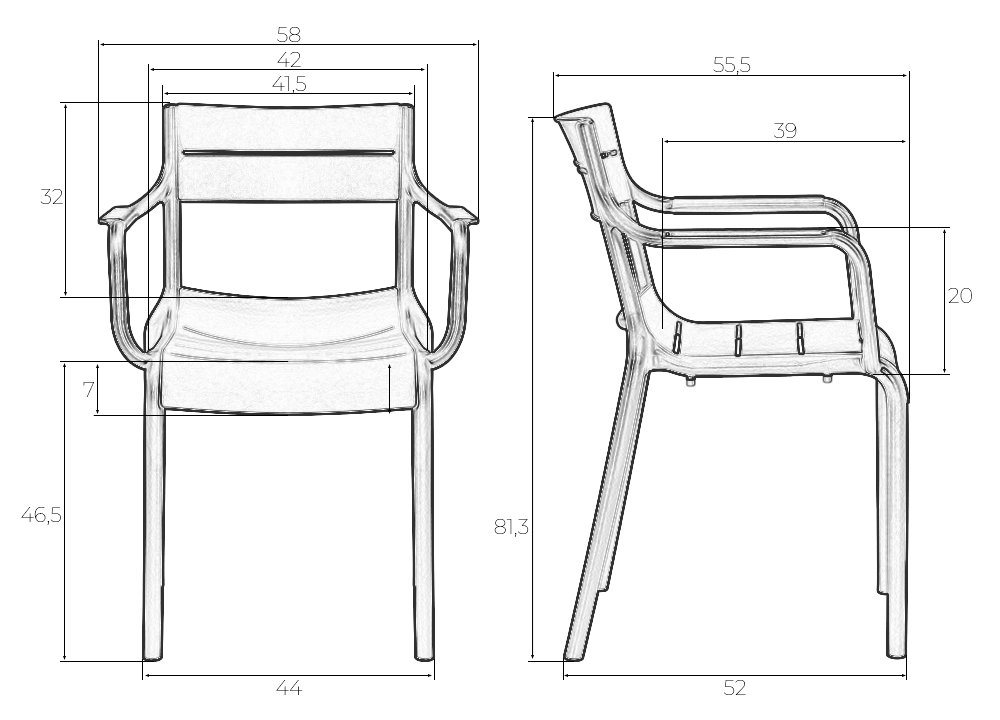 Стул DOBRIN TIM 4 шт. - фото 8