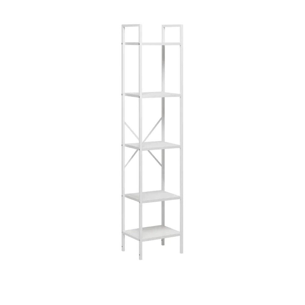 Стеллаж Leset Стилвуд 15 узкий 5 полок Белый/Белый - фото 1