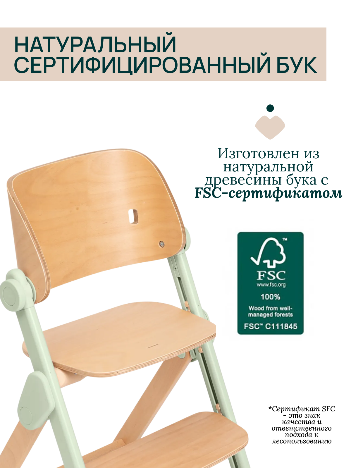 Стульчик для кормления Chicco Meraviglia Olive зеленый - фото 11