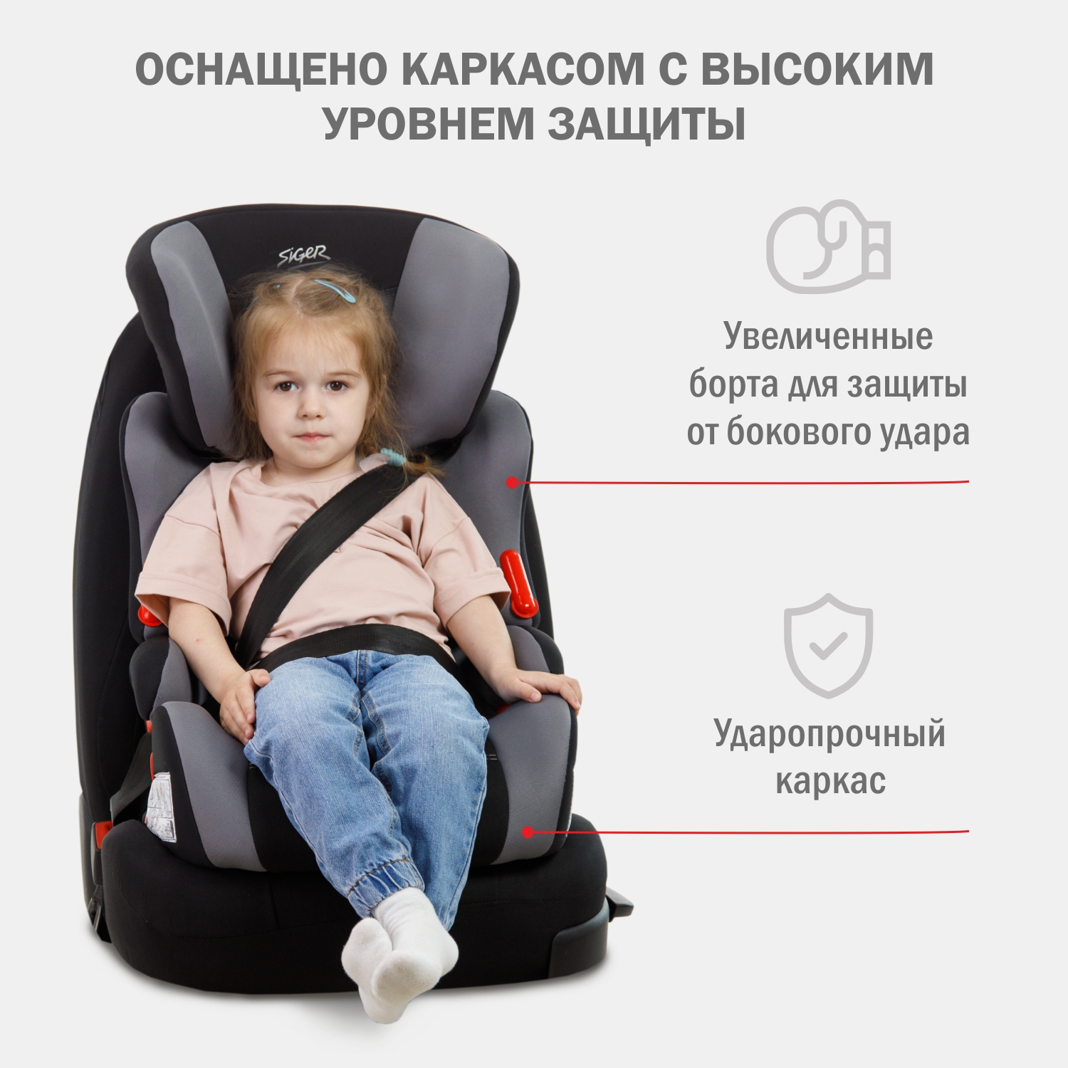 Автокресло SIGER Космо 1/2/3 (9-36 кг) - фото 4