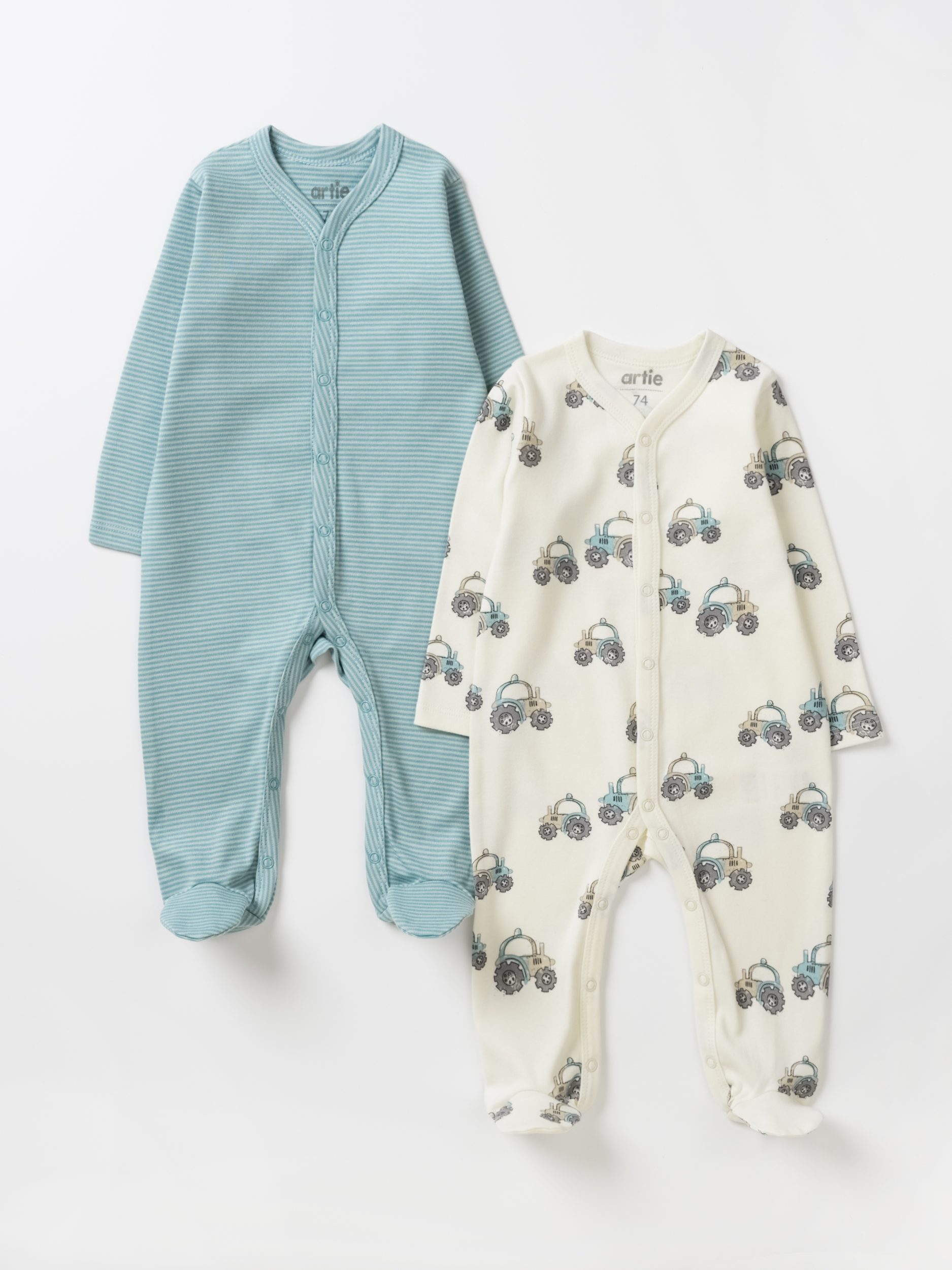 Комбинезон 2 шт artie S25B17K2-1492M/Молочный-бирюзовый - фото 1