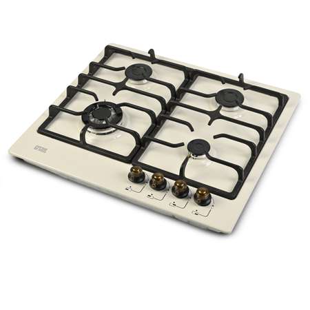 Варочная панель GFGRIL GF-HBG184 Rustic 60 см FFD автоподжиг чугунные решетки WOK конфорка цвет бежевый