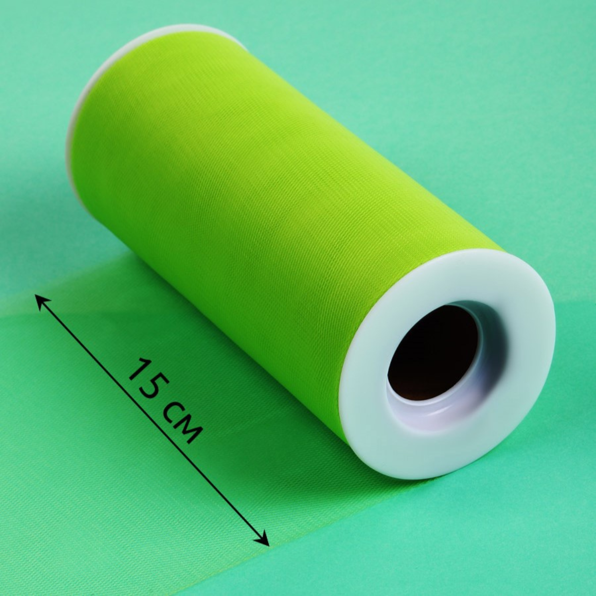 Фатин в шпульках TBY средней жесткости ширина 150 мм уп.22.86м салатовый - фото 2