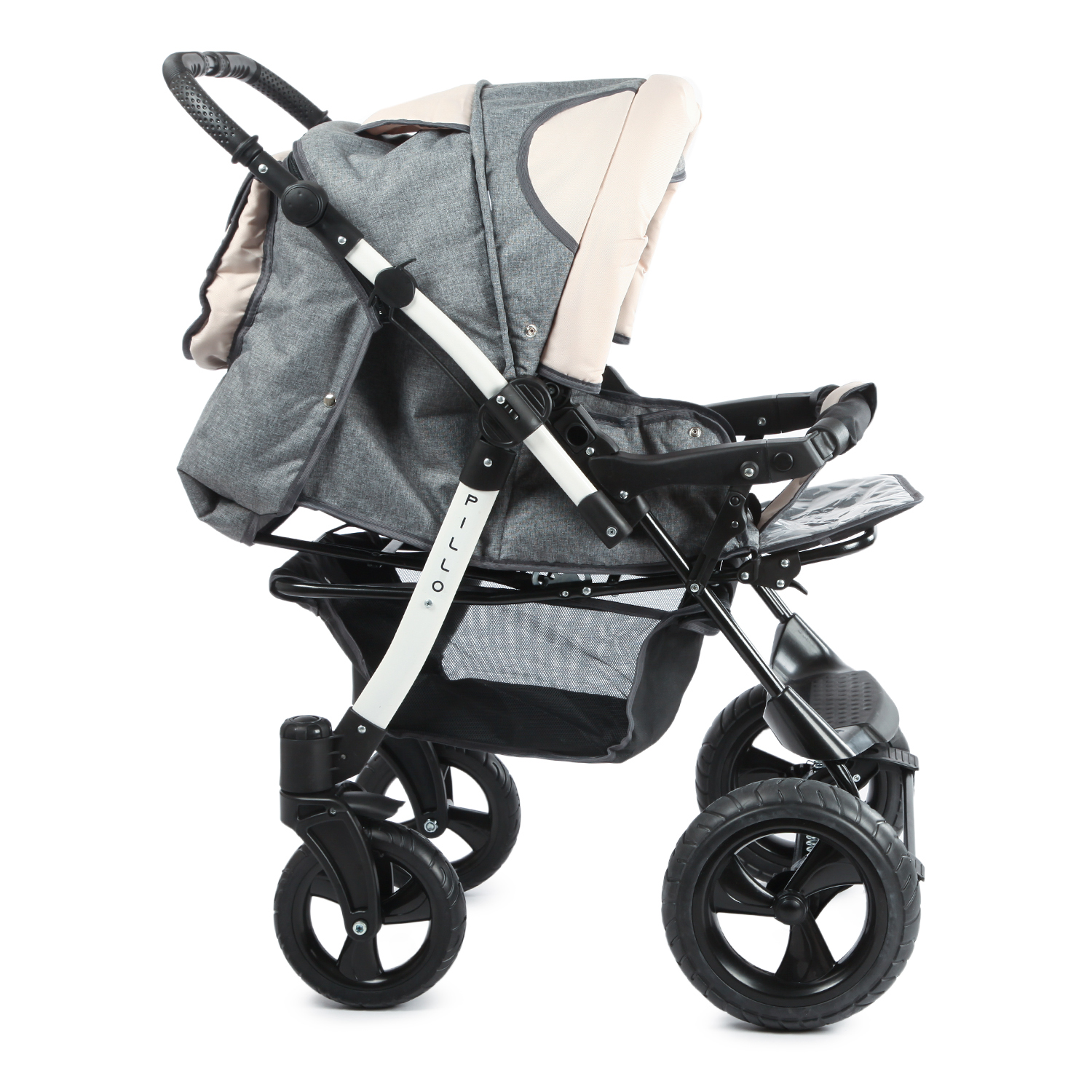 Коляска трансформер Babyton Pillo Grey-Beige - фото 4