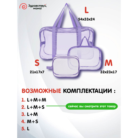 Сумка в роддом Здравствуй мама! Premium Quality 3 шт.