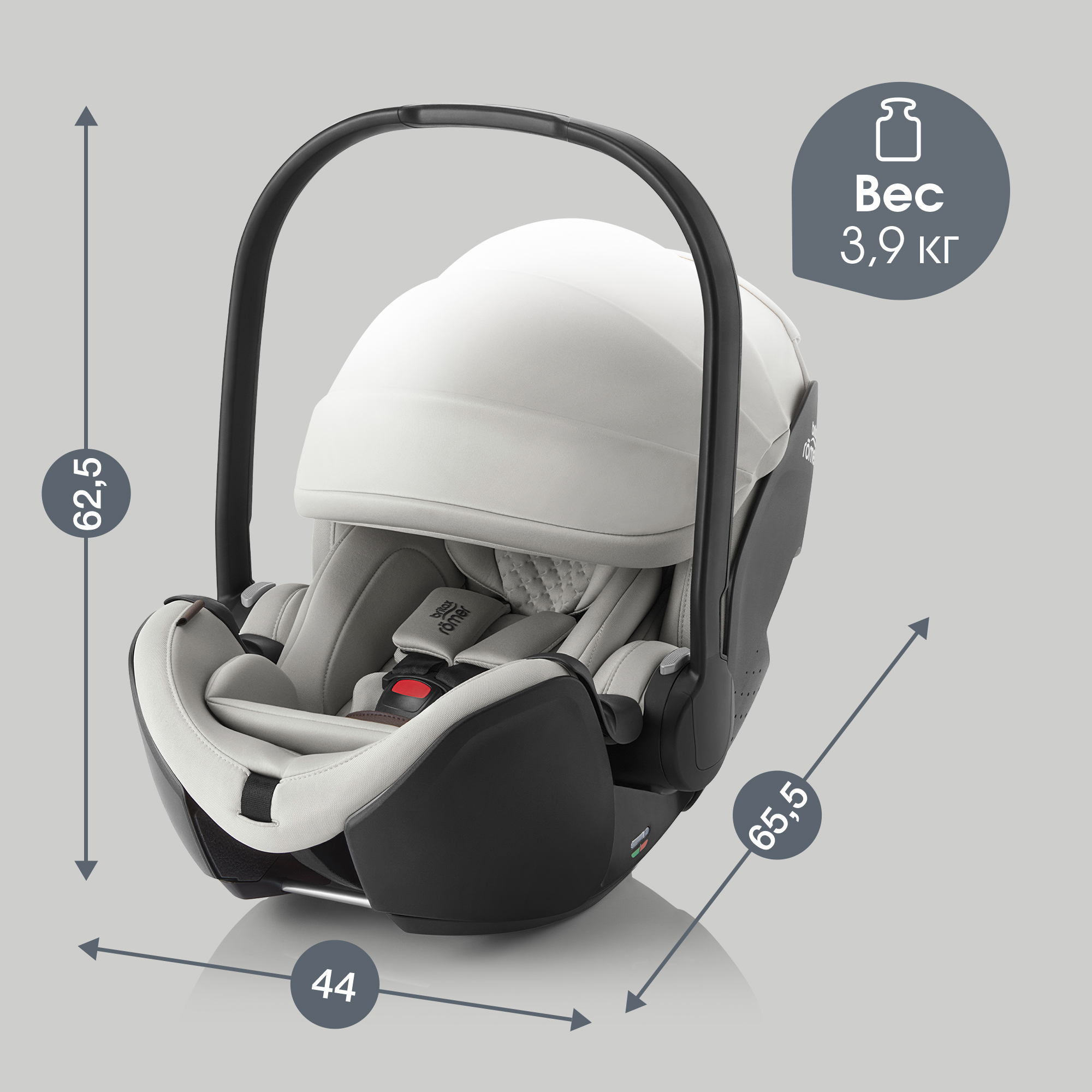 Автокресло Britax Roemer Baby-Safe Pro Lux 0+/1 (0-18 кг) серый - фото 13