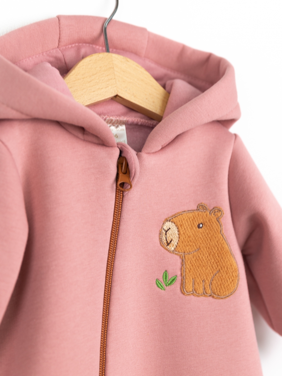 Комбинезон утепленный Baby boom К407/7-Ф аппликация капибара пудра - фото 5