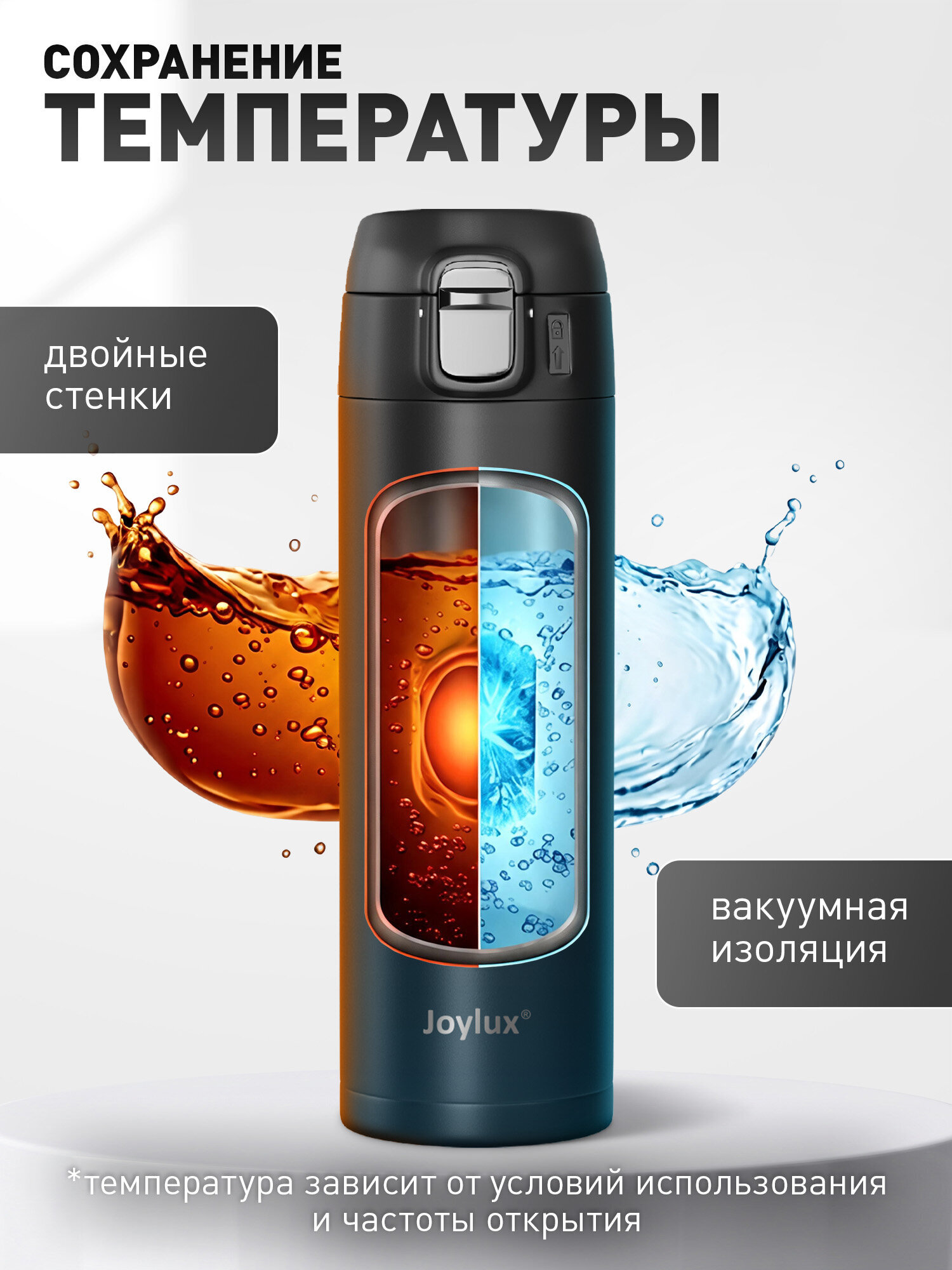 Термокружка Joylux автомобильная 420 мл для кофе и чая - фото 2