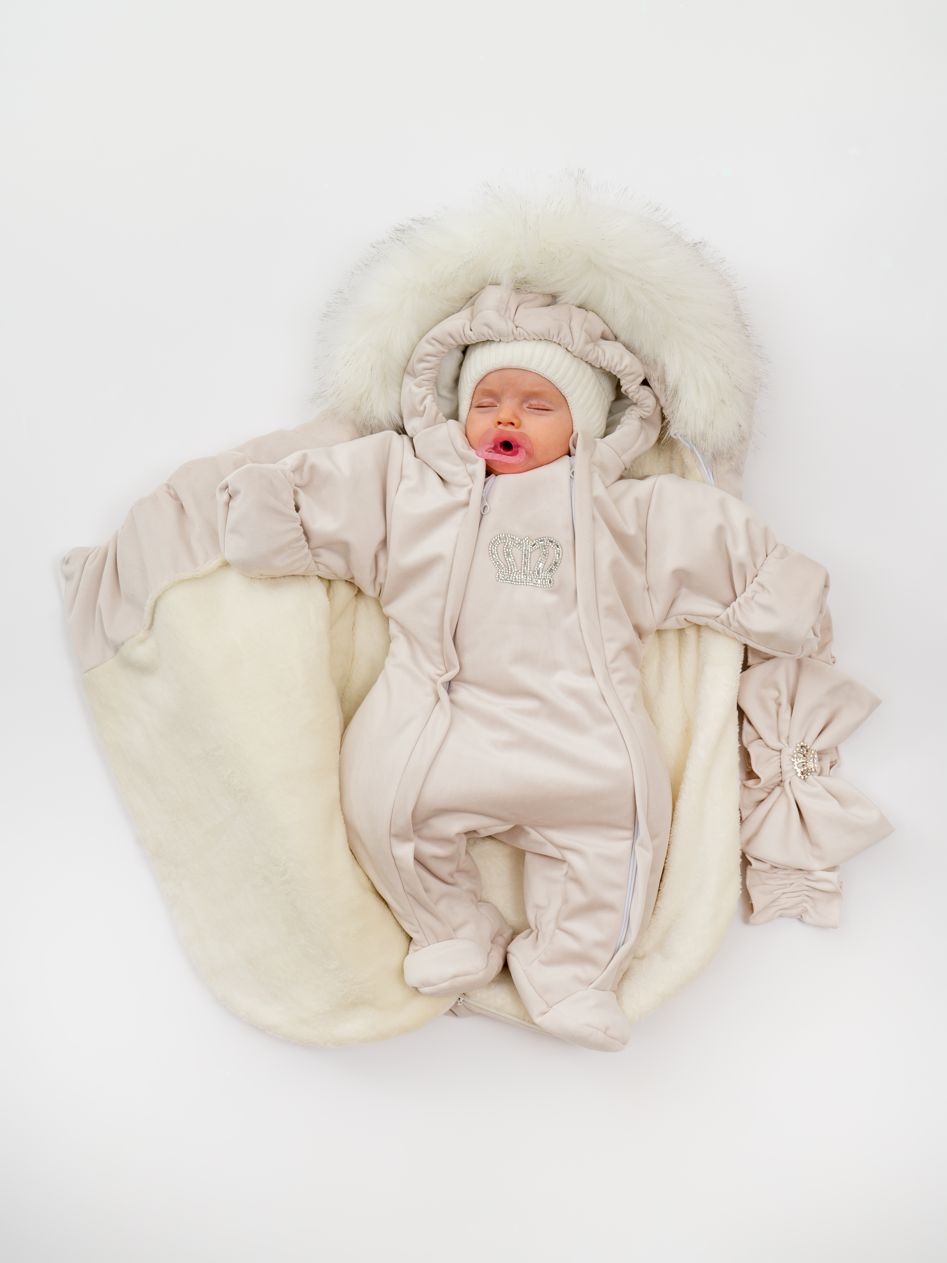 Конверт на выписку ТОСЯ БОСЯ Корона бежевый - фото 5