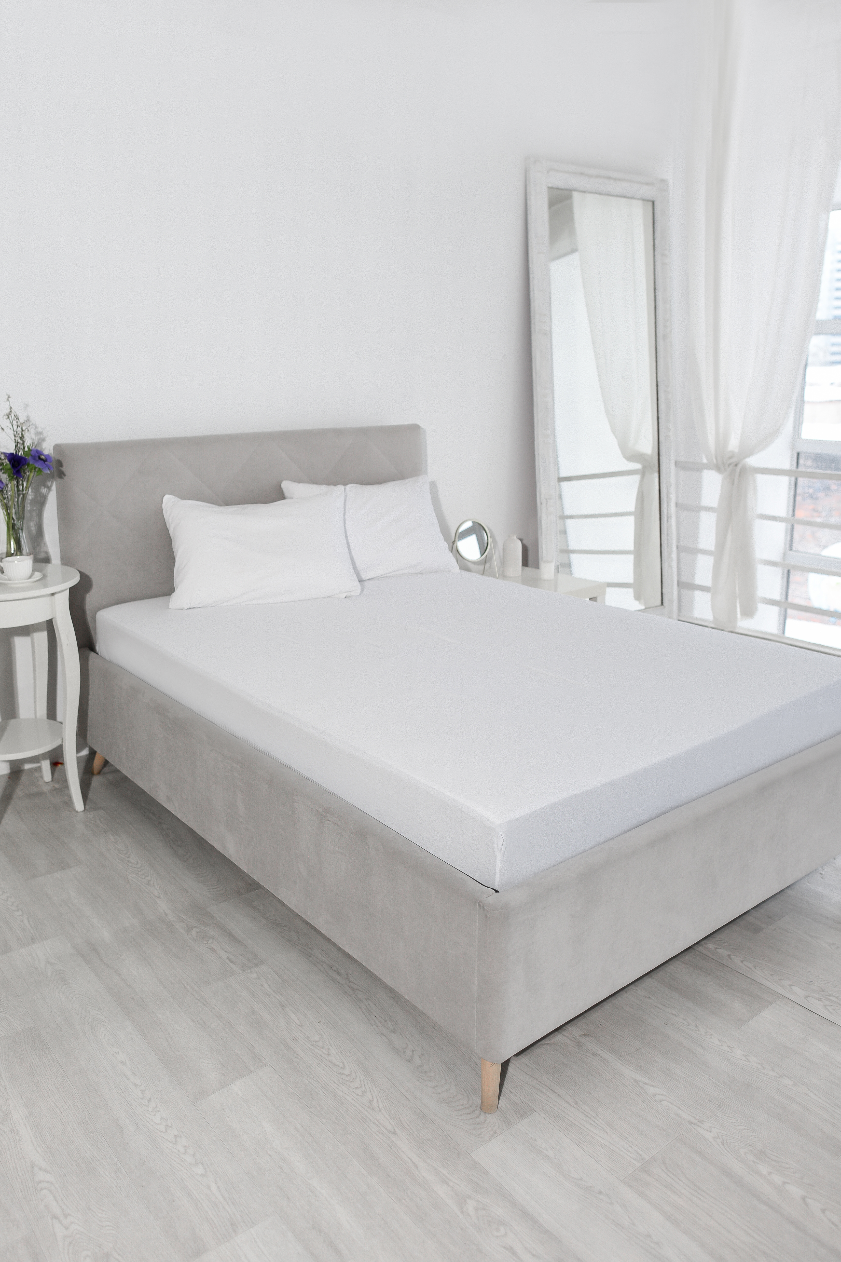 Простыня Селтекс белый 120 x 200 см на резинке - фото 1