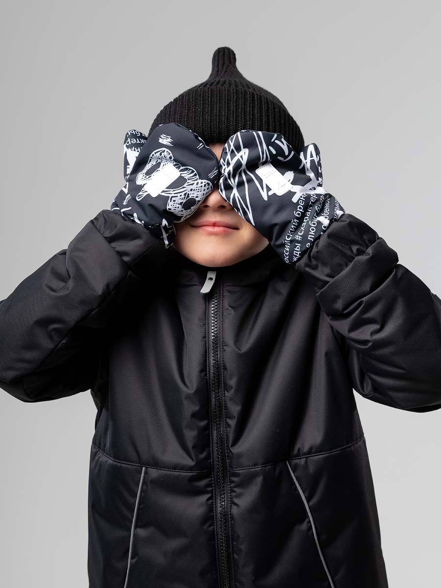 Варежки Bodo 61-2MU_черный (белый) - фото 1