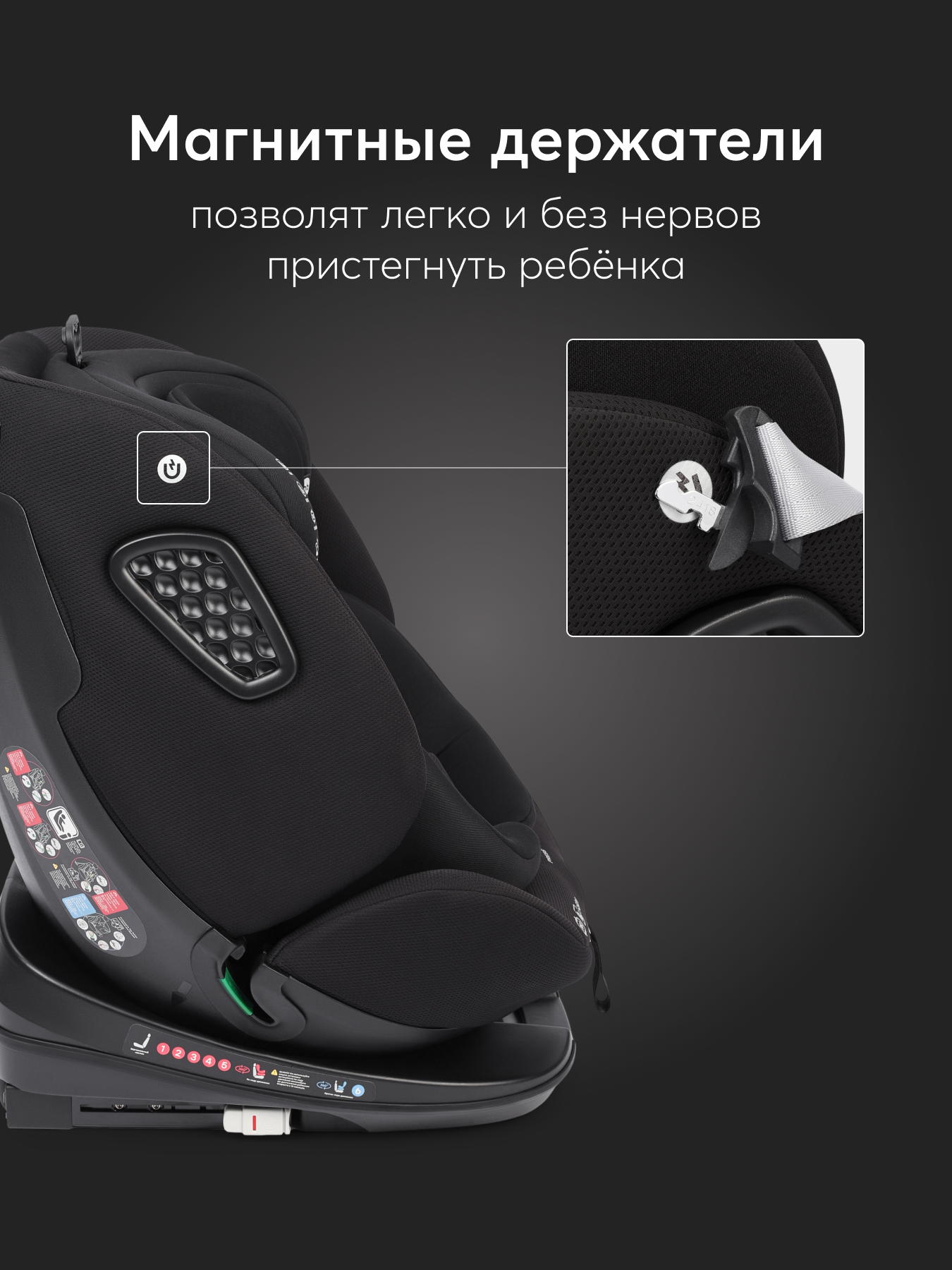 Автокресло Happy Baby Reex Isofix 0+/1/2/3 (0-36 кг) черный - фото 8