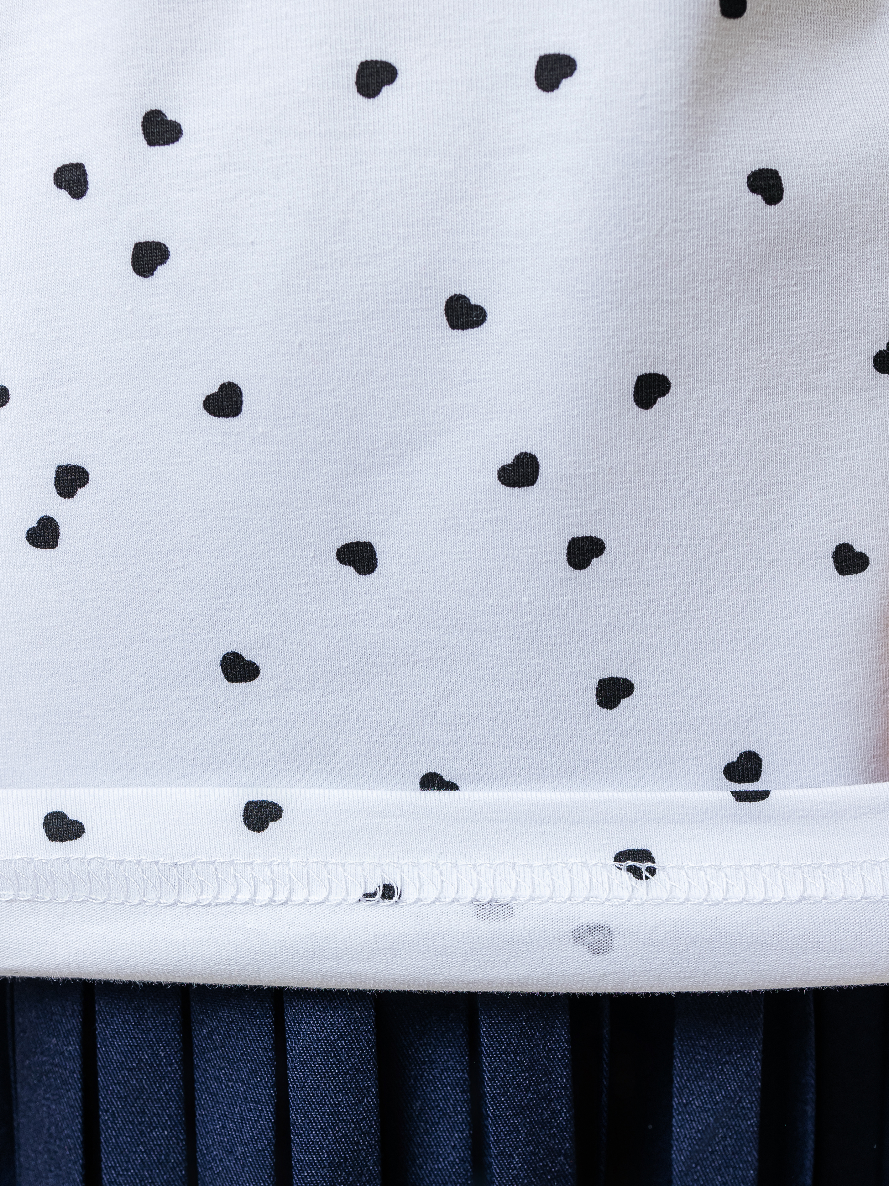 Лонгслив Селтекс Ю_ДК68 белый/сердечки мини черный - фото 3