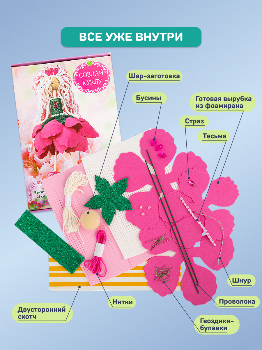 Набор для творчества Волшебная мастерская сборка Фея пионов - фото 5