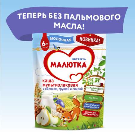 Каша Малютка мультизлаковая-яблоко-груша-слива 220г с 6месяцев