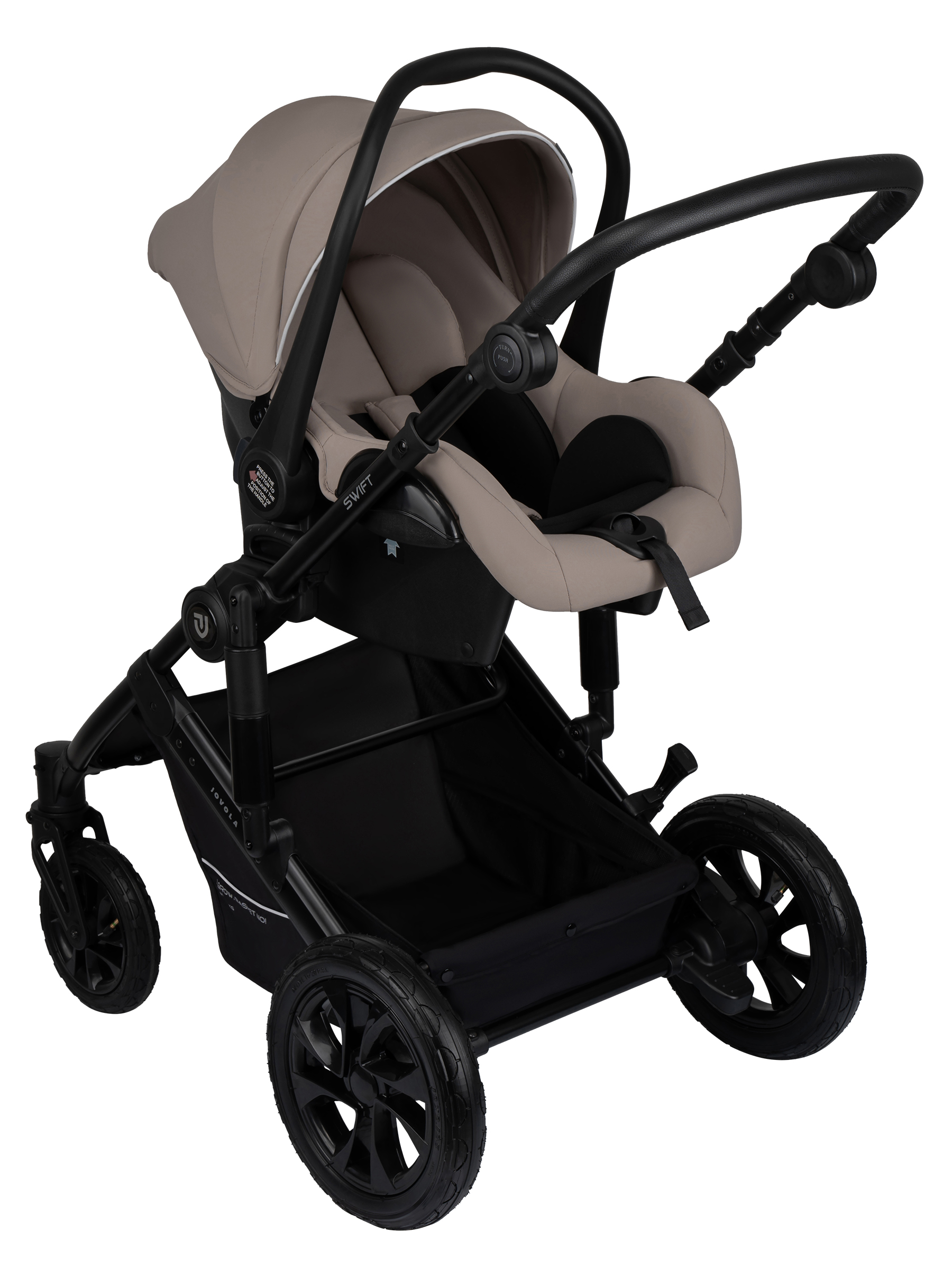 Коляска 3в1 JOVOLA Swift Plus бежевый - фото 7