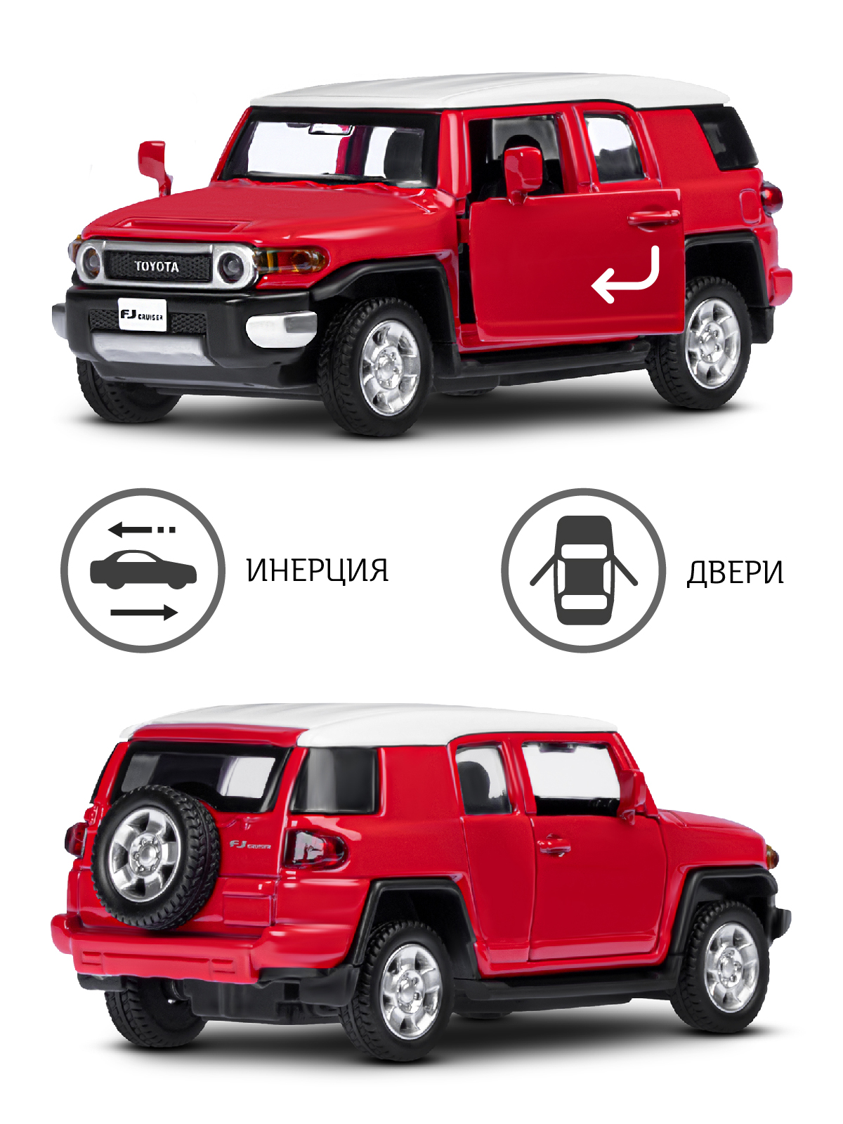 Внедорожник АВТОпанорама Toyota FJ Cruiser 1:43 JB1251265 - фото 2