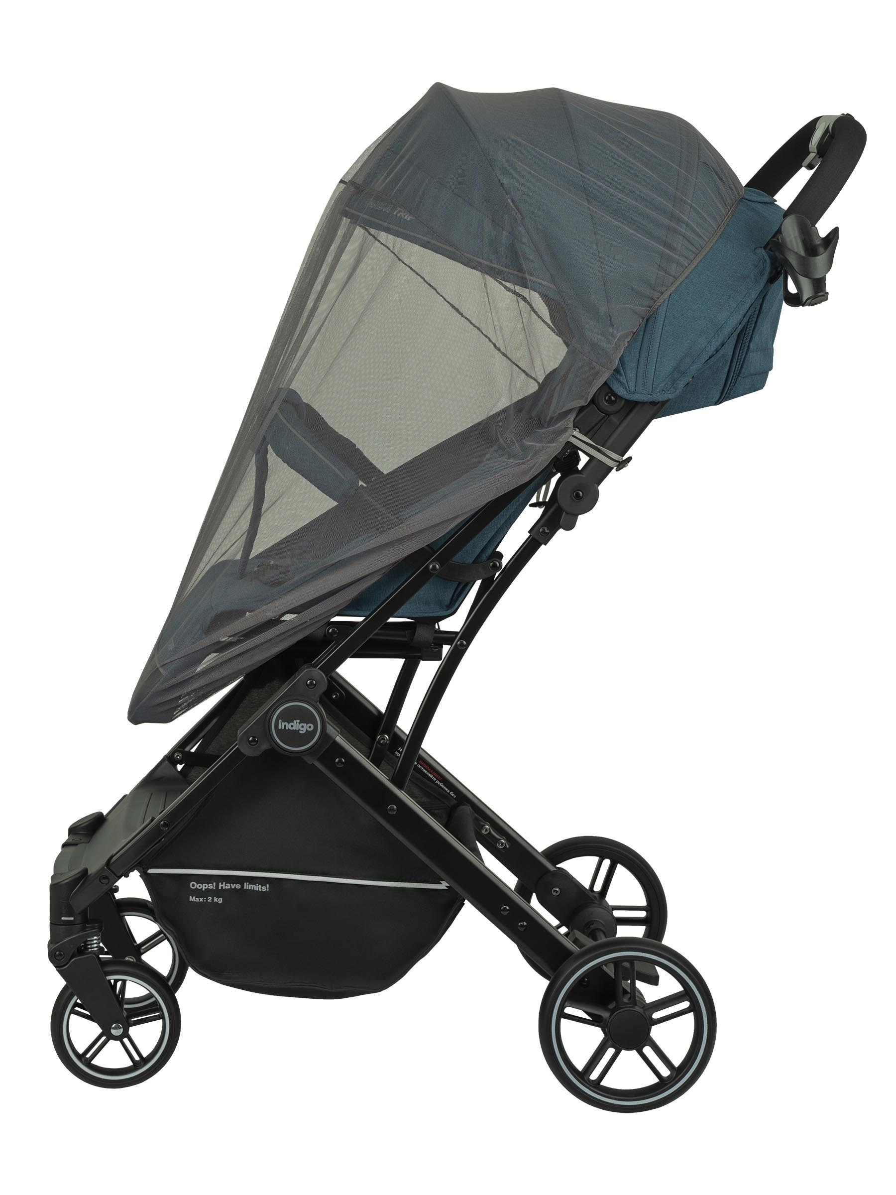 Коляска прогулочная Indigo Trip для путешествий синий - фото 18