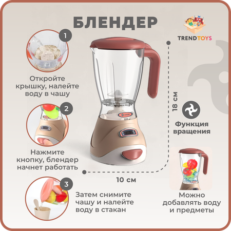 Игрушка TrendToys блендер, кофемашина, миксер, плита, продукты, тостер, посуда
