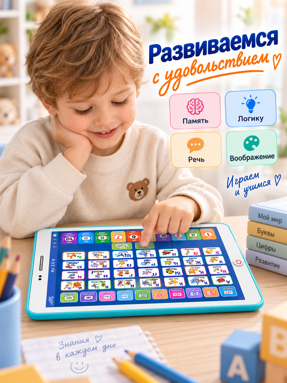 Планшет детский MiniMinds развивающий интерактивный - фото 5