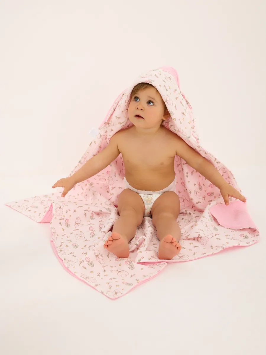 Полотенце Loo-Loo розовое с ушками 95 x 95 см 1 шт. - фото 9