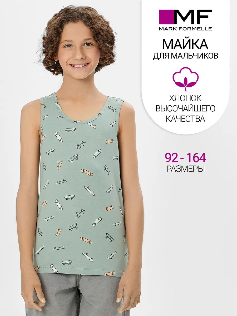 Майка бельевая Mark Formelle (Марк Формэль) 423341/скейты на зеленом - фото 2