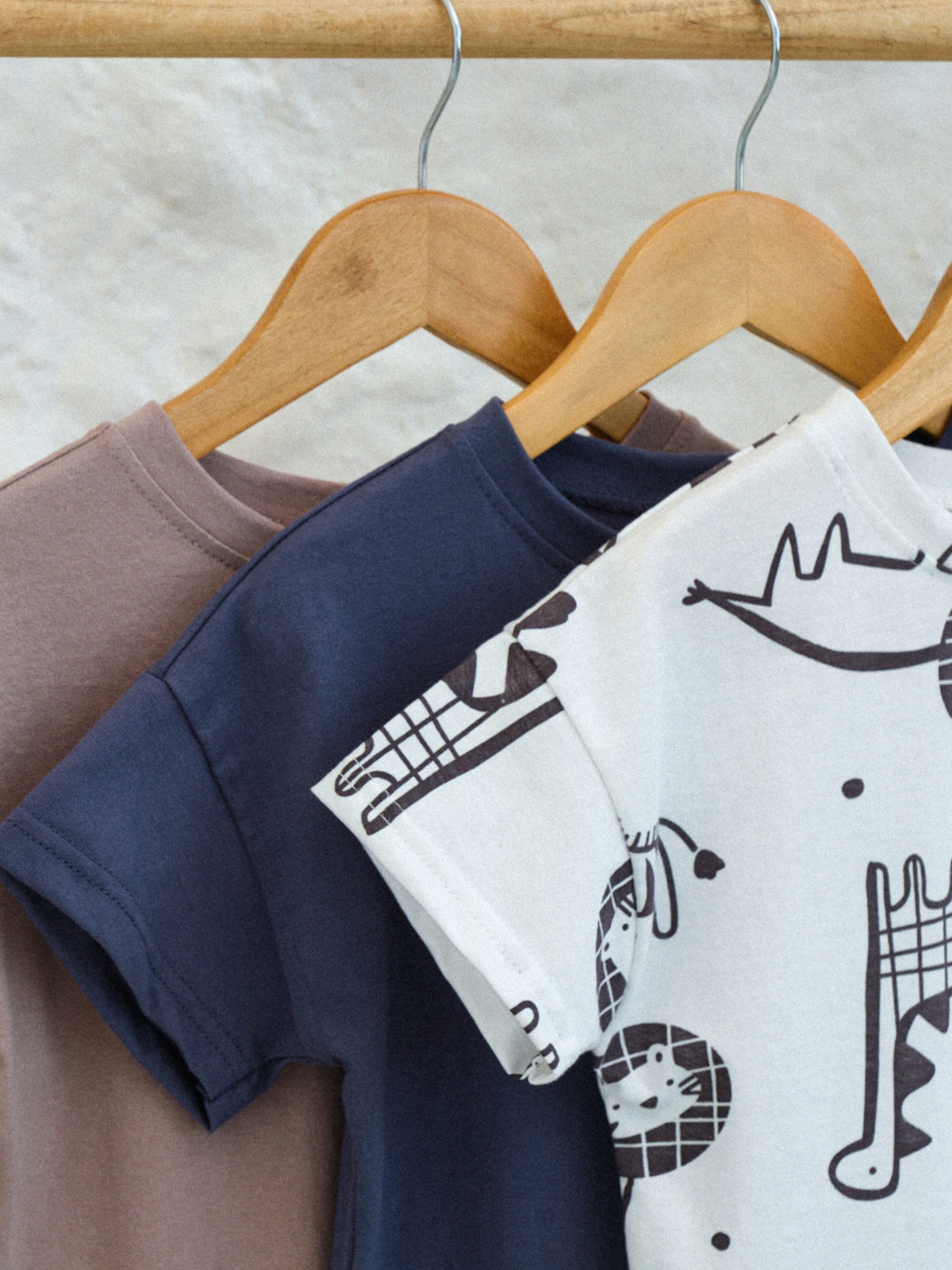 Футболка 3 шт Jelly Whale S23T01-3-Anim-Gr-Brwn - фото 5