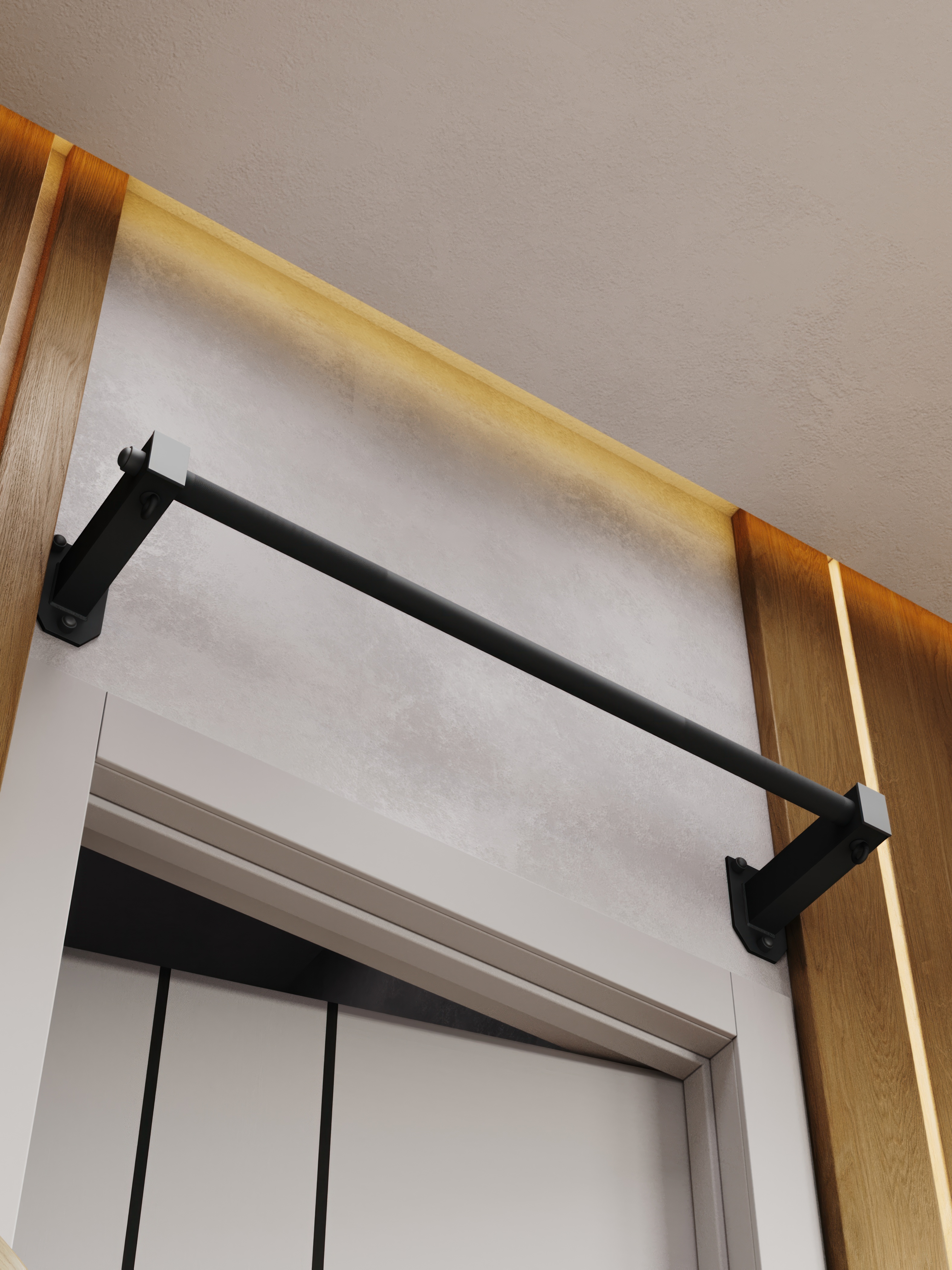 Турник настенный наддверный "Классик" BLACK - стальное рифление - фото 11