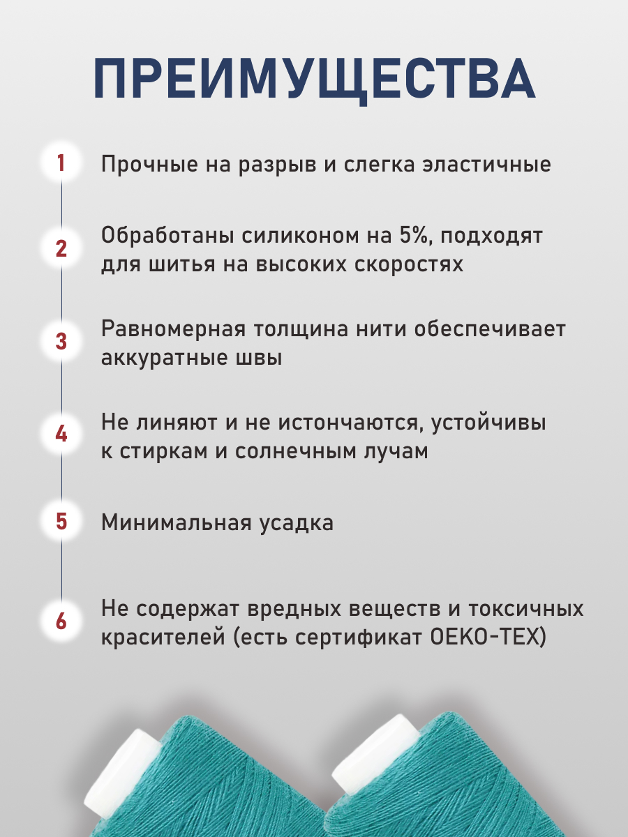 Нитки для шитья 40/2 Bestex 10шт цв 118 - фото 3