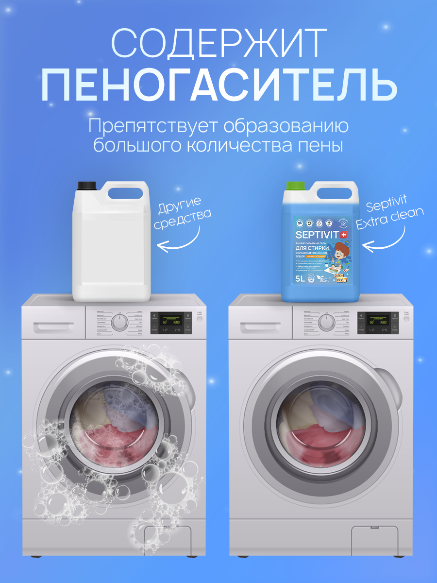 Гель для стирки SEPTIVIT extra clean универсальный 5л - фото 6